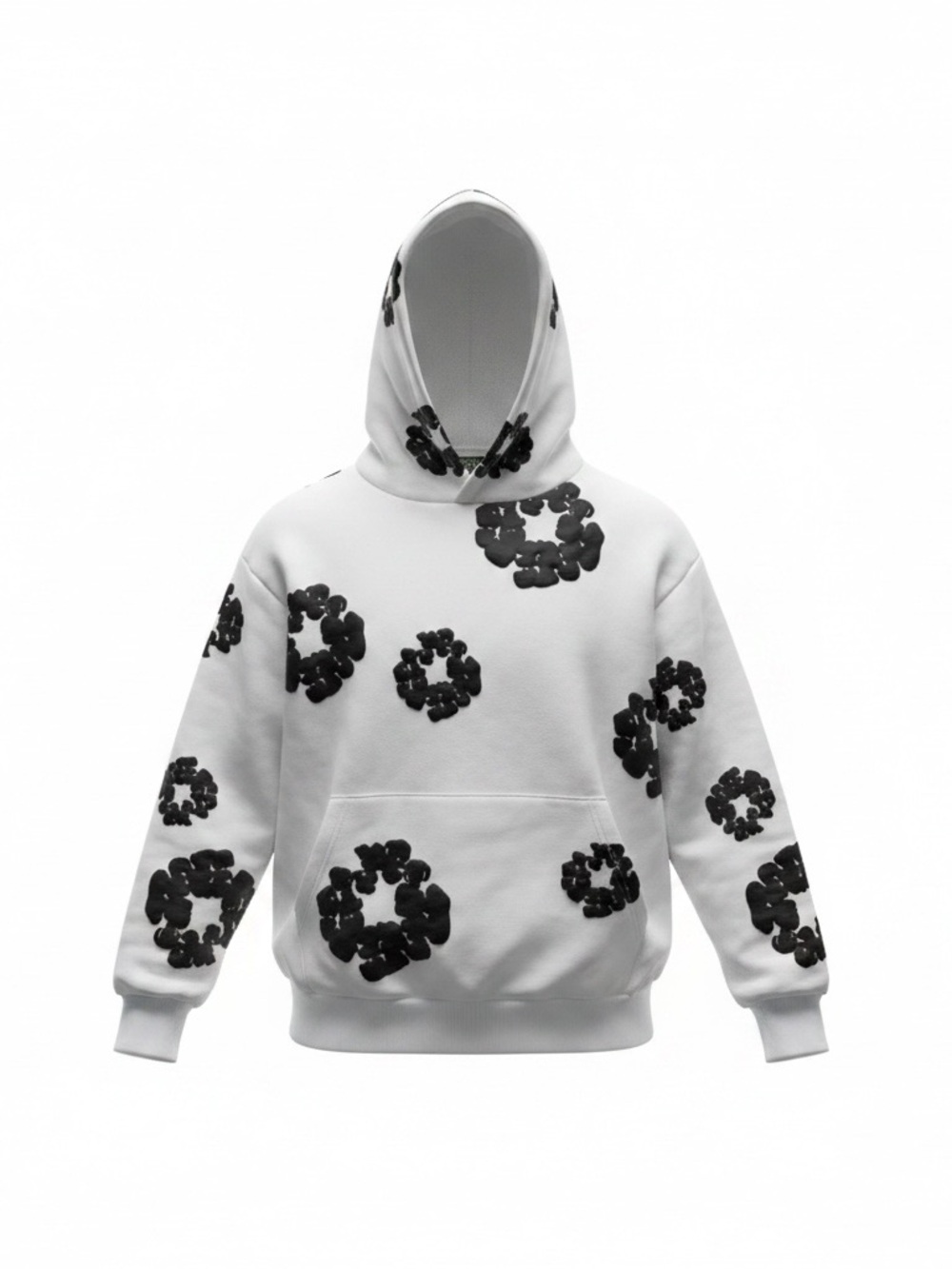 Denim Tears Black Cotton Wreath White Hoodie NWT Size Medium